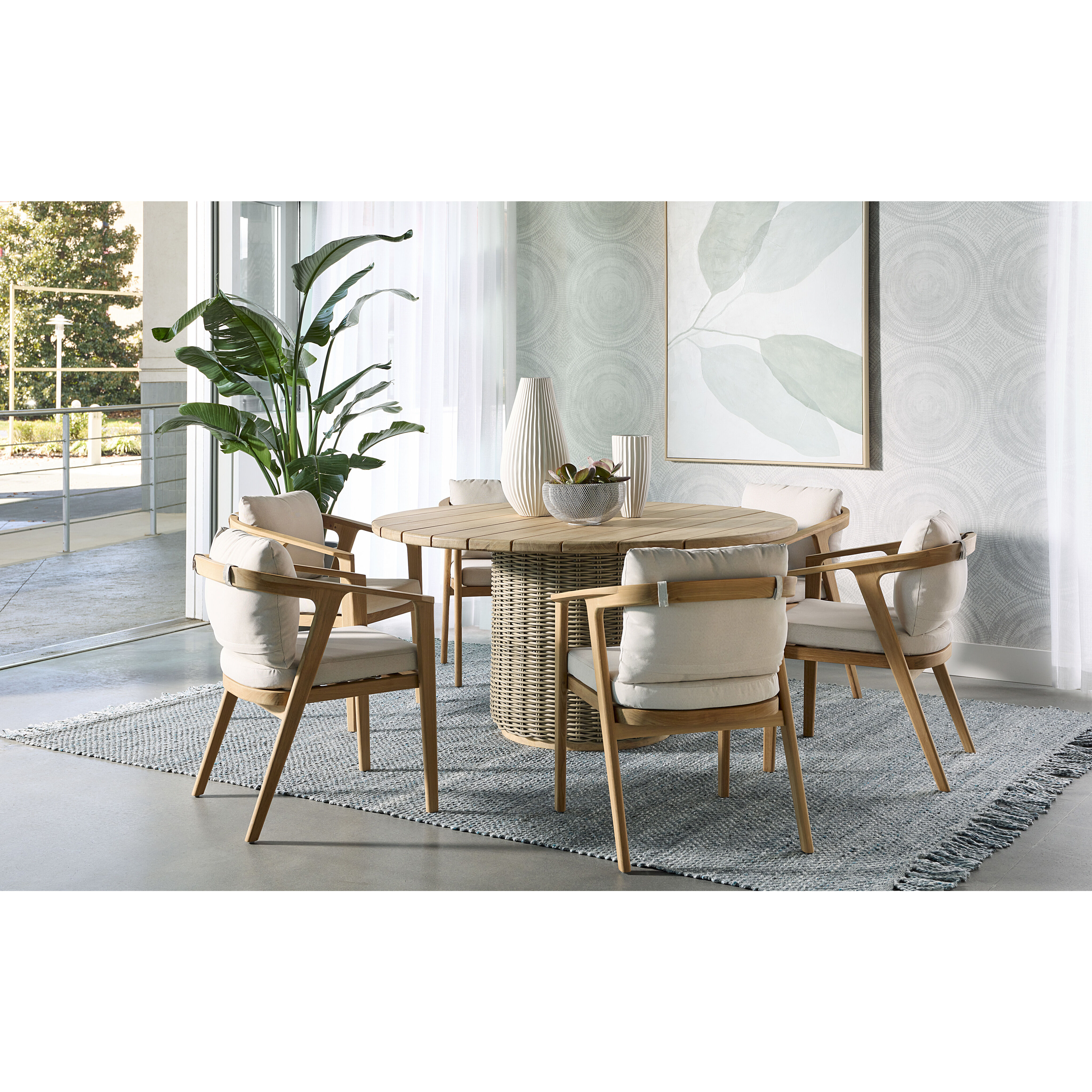 Riviera 60 X 30 inch Natural / Taupe Outdoor Dining Table